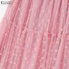 ZANZEA Women Casual Elastic Waist Loose Mesh Tulle Skirts