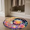 1pc Home Carpet with Stained Glass Design Non Slip Office Decor Gift Living Room Bedroom
