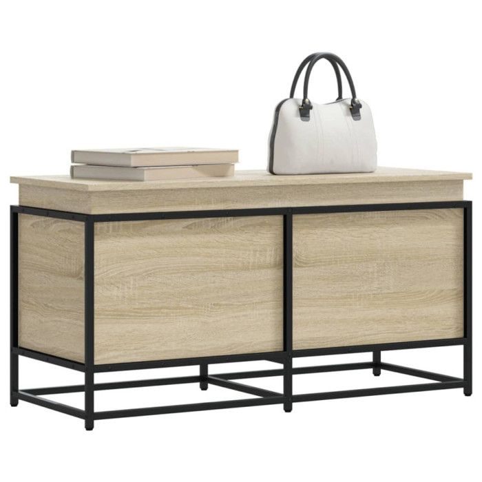 Boîte de rangement avec couvercle chêne sonoma bois ingénierie