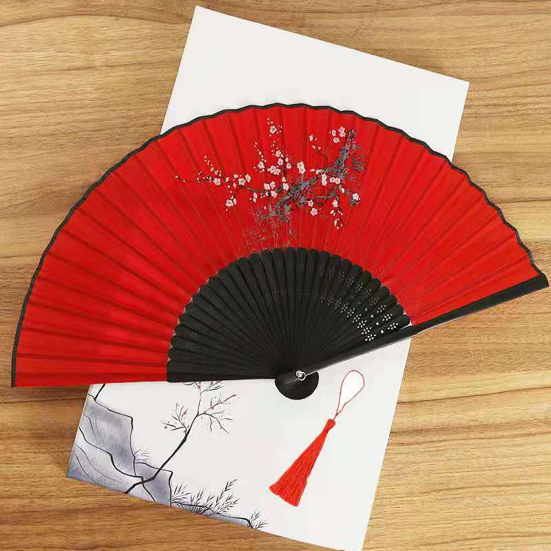 Vintage Style Silk Chinese Folding Fan Japanese Pattern Art Craft Gift Home Decoration Ornaments party Dance Hand Fan gift