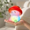 Rechargeable Silicone Night Light Mushroom Light, Squishy Touch Nursery Lamp, Warm White & RGB Color?Changing Colorful Lamp 2 Modes, USB Bedside