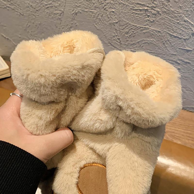 1 Pair Winter Women Bear Palm Paw Plush Gloves Lovers Plushclaw Glove Fluffy Cat Paw Full Finger Gloves Contains Plush Inside