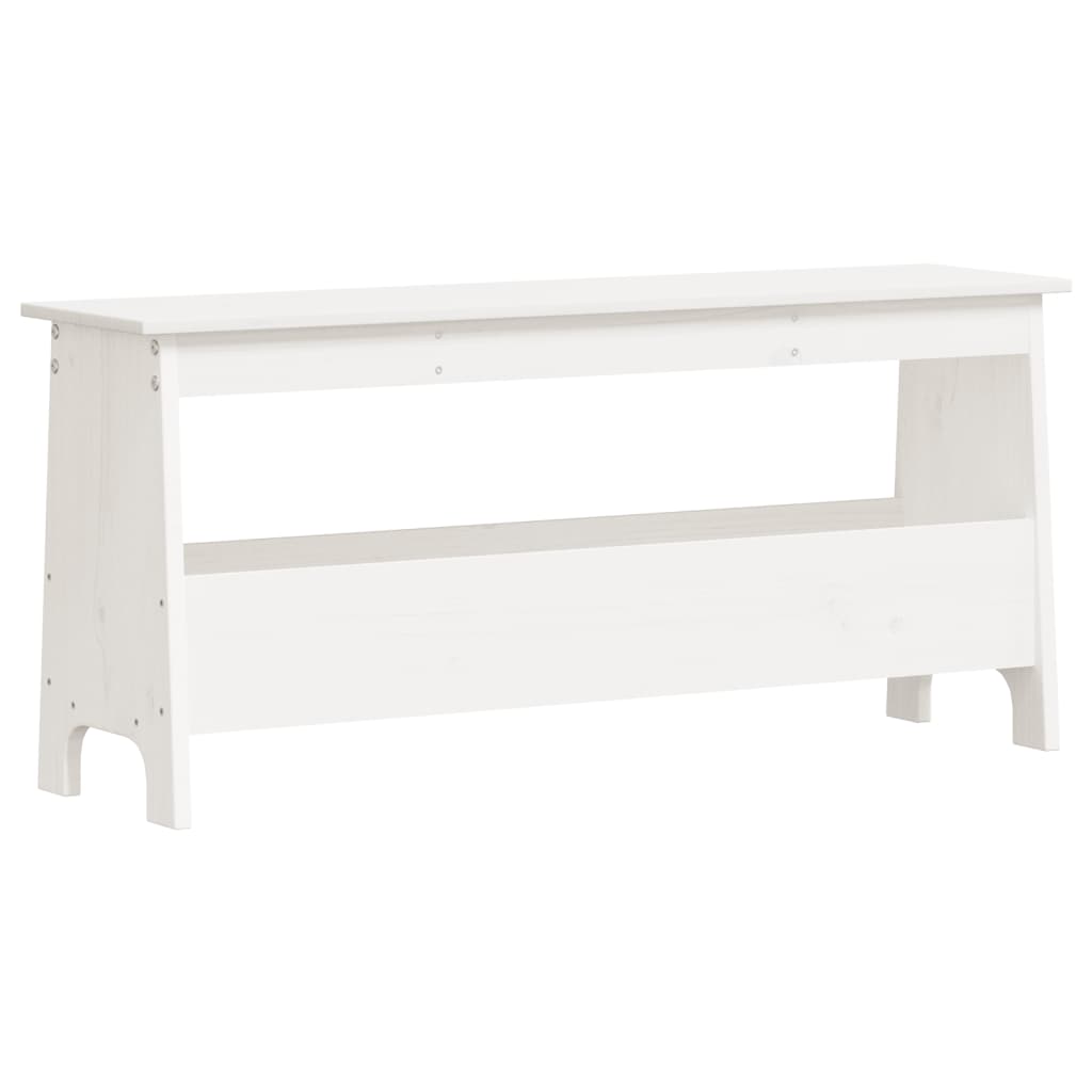 Hallway Bench White 100 x 28 x 45 cm Solid Pine Wood