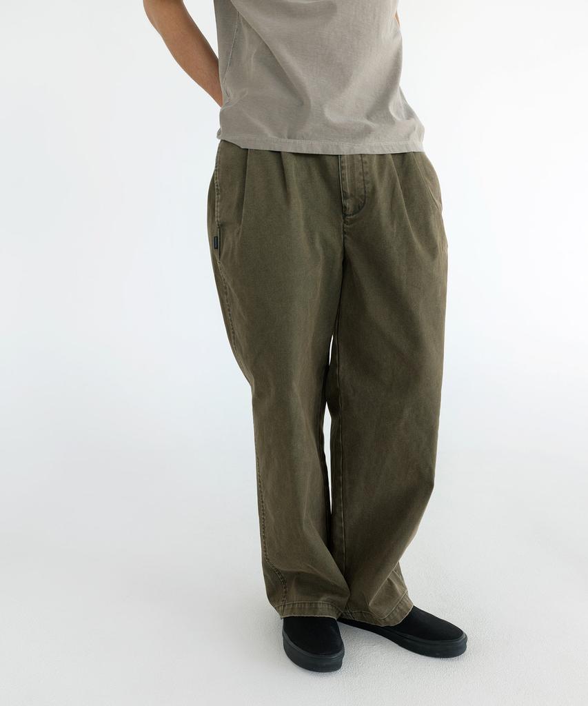 THISISNEVERTHAT Double Pleated Wide Pant Dark Olive