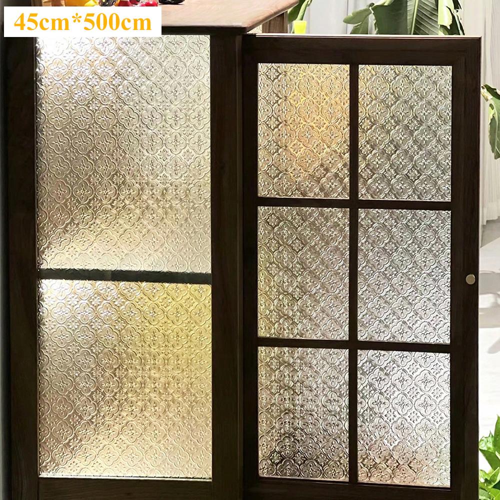 Retro Window Film Glass Sticker Decorative Pattern Frosted Removable Glass Window Film Cling Electrostatic Adsorption Sticker