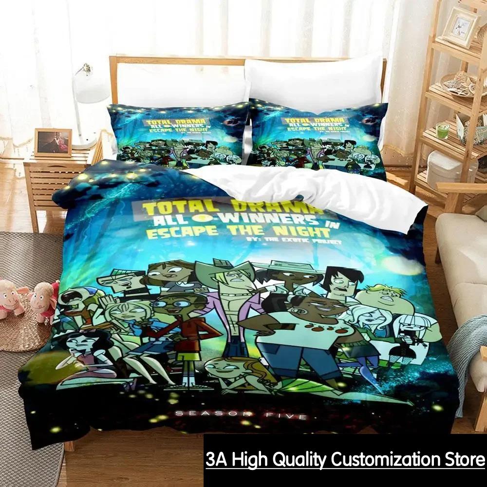

New Total Drama Bedding Set Single Twin Full Queen King Size Bed Set Aldult Boys Bedroom Duvet Cover Sets Anime Bed Sheet Set EU Single(135*200cm)3pcs