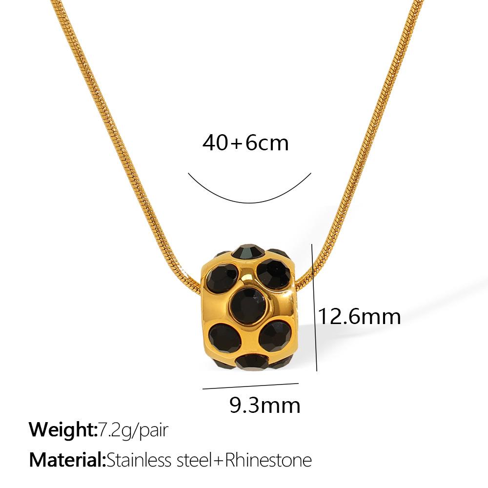 Maillard Wind Rotatable Diamond-Encrusted Small Waist Pendant Ear Buckle Niche Design Exquisite Simple Necklace Versatile Set