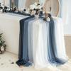 Chiffon Table Runner Sheer Flowing Runner, Wedding Elegant Solid Color Charming Dining Accessory for Home Bridal Shower Party Decor