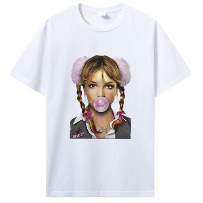 2025 Neues Essential Baumwoll-Unisex-T-Shirt Mode Druck Weich Atmungsaktiv Rundhals Mode Herren- und Damen-T-Shirts Einteilig