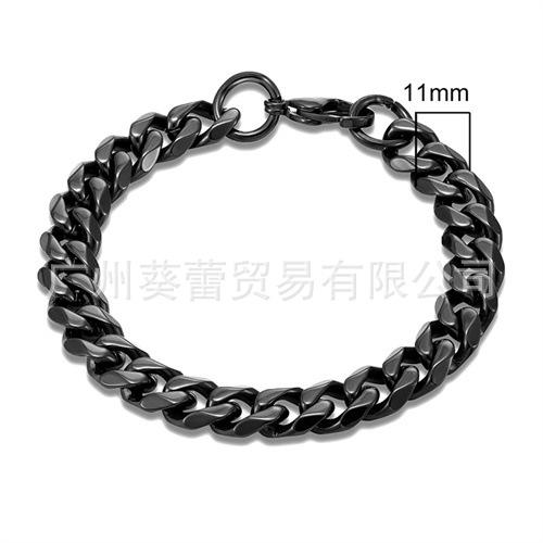 Bracciale a Catena Cubana in Acciaio Inossidabile Rock 3mm-11mm Locomotive Bracciale Vintage da Uomo Accessori in Acciaio Inossidabile