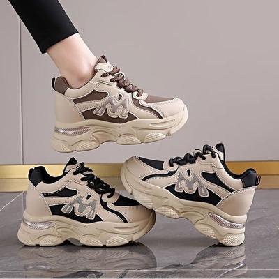Inner Height Increase Dad Shoes Women, New Versatile Small Man Thick Sole Comfortable Breathable Casual Sports Little White Shoes