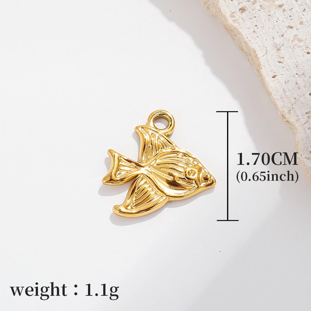 Golden Marine Life Charms: Stainless Steel Shell and Starfish Necklace and Bracelet Pendants