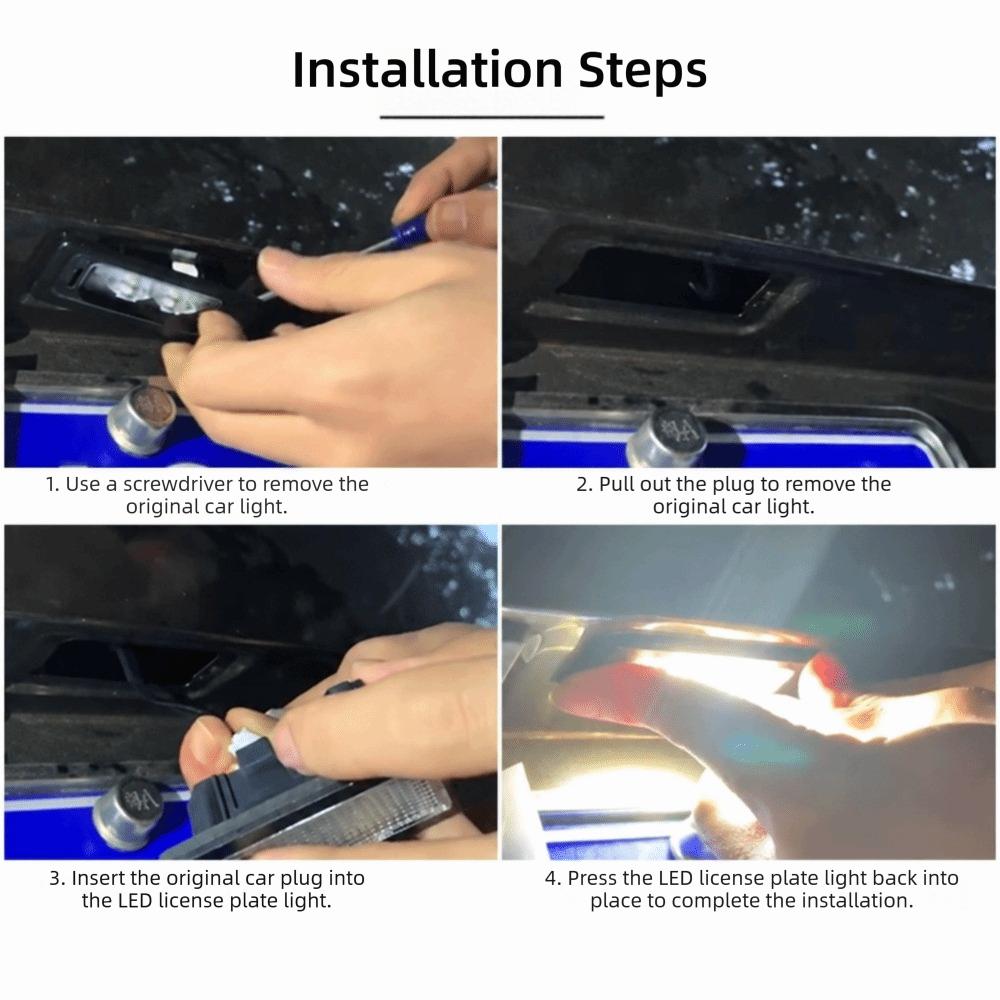 2pcs Direct Replacement License Plate Light 18 LED Car Plate Light LED License Light  For Citroen C3
