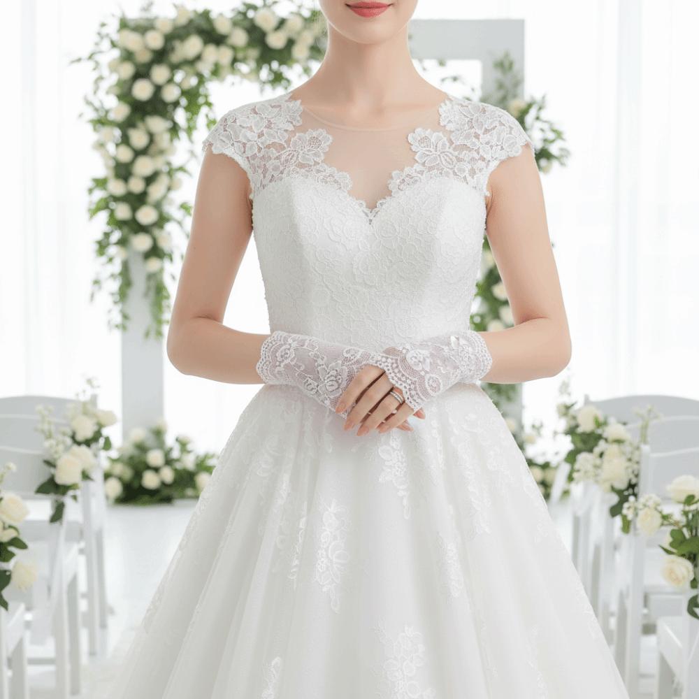 Half Finger Short Gloves Sunscreen Performance Gloves Wedding Bridal Gloves  Wedding Accessories