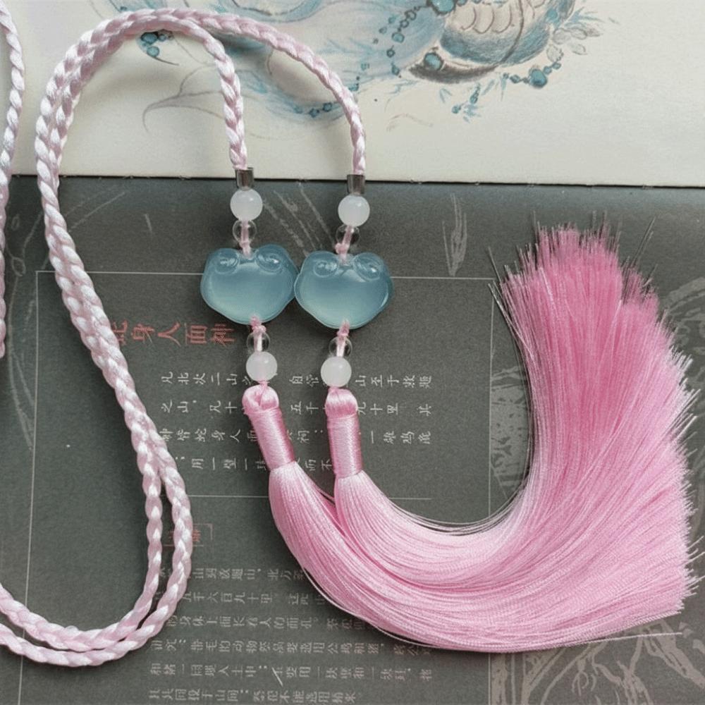Round Neck Hanfu Palace Sash Belt Simple Waist Cord Belt New Tassel Pendant Belt Gift