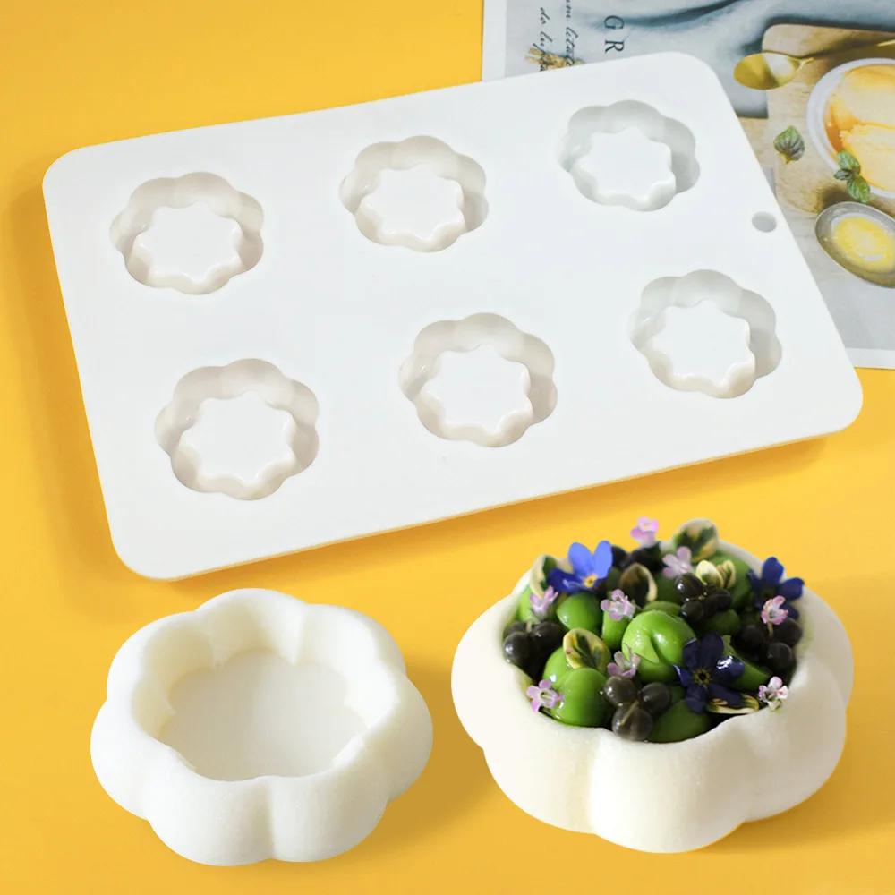 Dorica 6 Cavity 3D Round Ring Design Pudding Silicone Mousse Mould DIY Dessert Chocolate Mold Cake Decorating Tools Bakeware