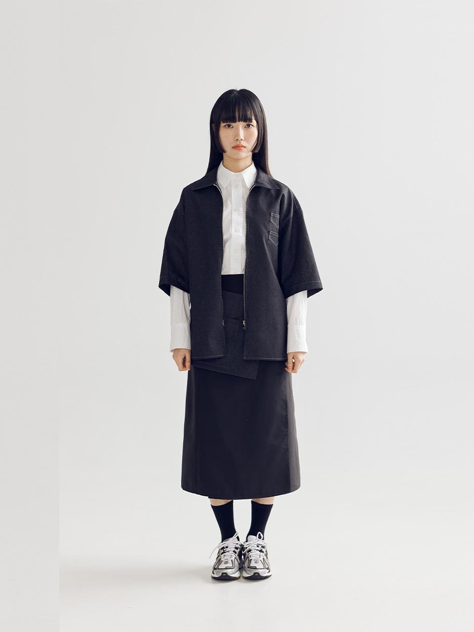 Bomnal Boutique Oversized Denim Shirt Black Denim Black Denim