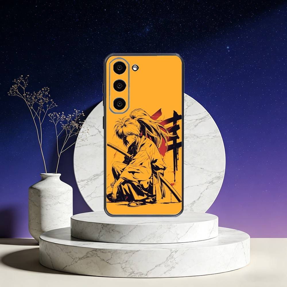 

Anime R-Rurouni Kenshin Phone Case For Samsung Galaxy A73,A72,A71,A70,A53,A52,A51,Others Soft Black Cover Samsung a41