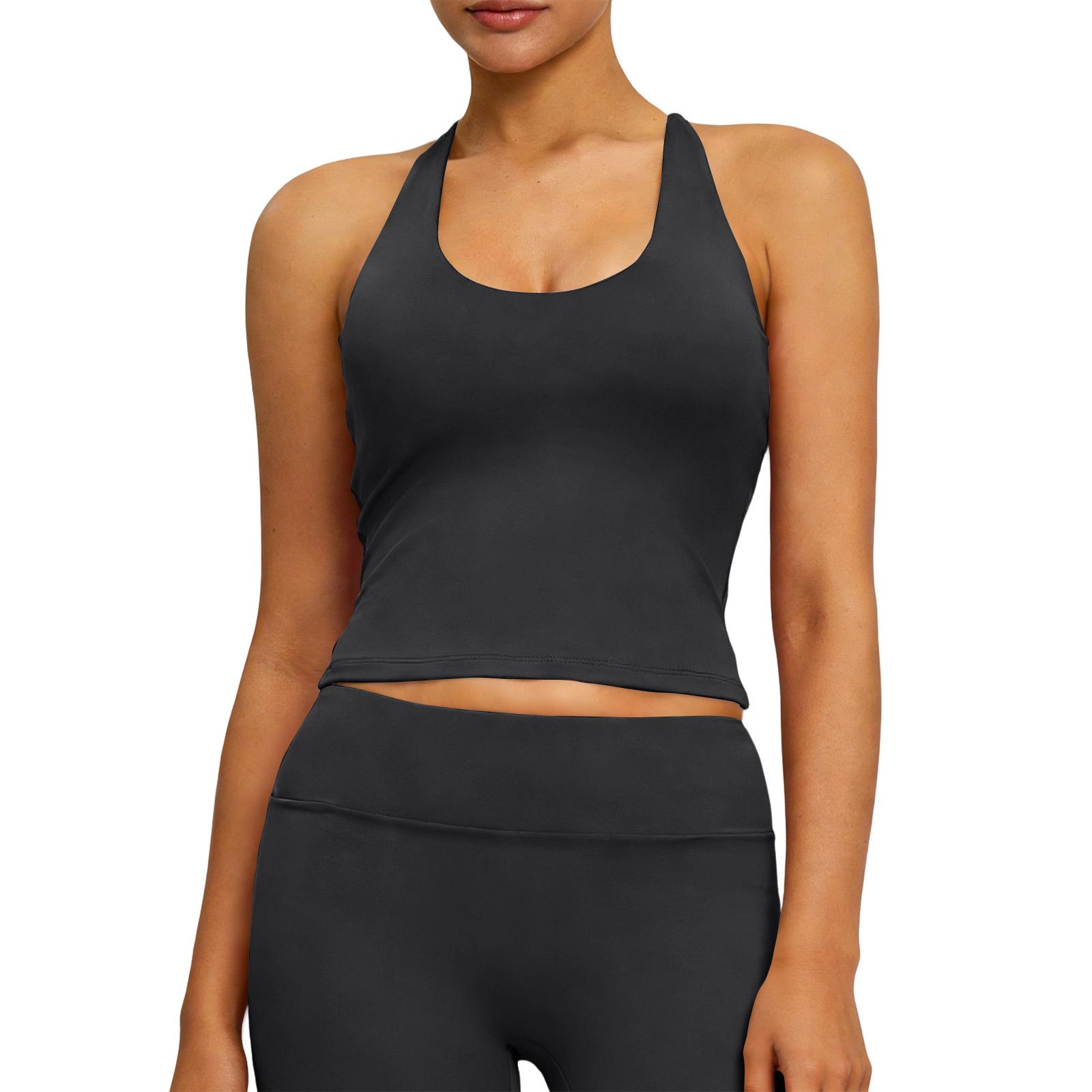 Женский сексуальный облегающий топ-майка для йоги без бретелей S