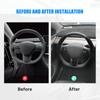 For Tesla Model 3 Y 2017-2023 Carbon Fiber Steering Wheel Cover Steer Wheel Cover Protector Interior Accessories