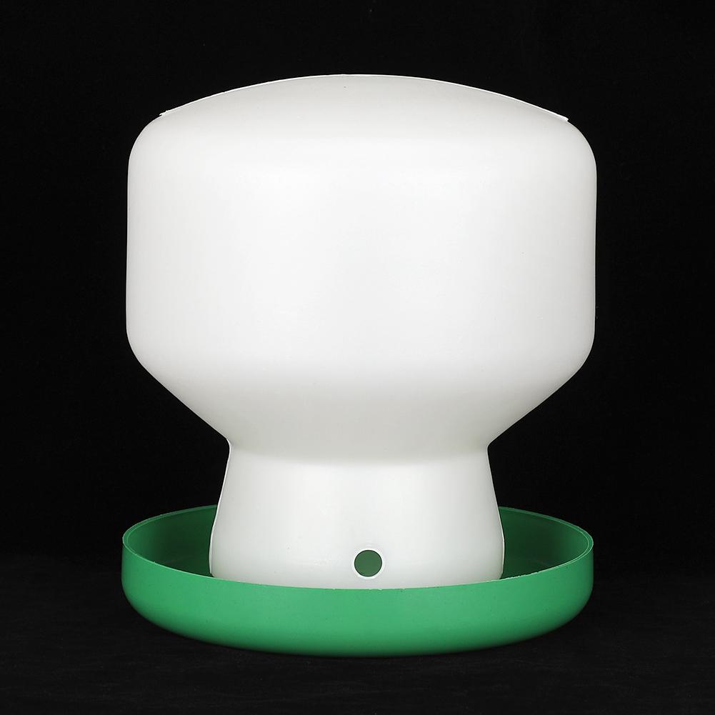 Large Plastic Green Cover White Barrel Automatic Drinking Fountain Bird Drinker Feeder Dispenser