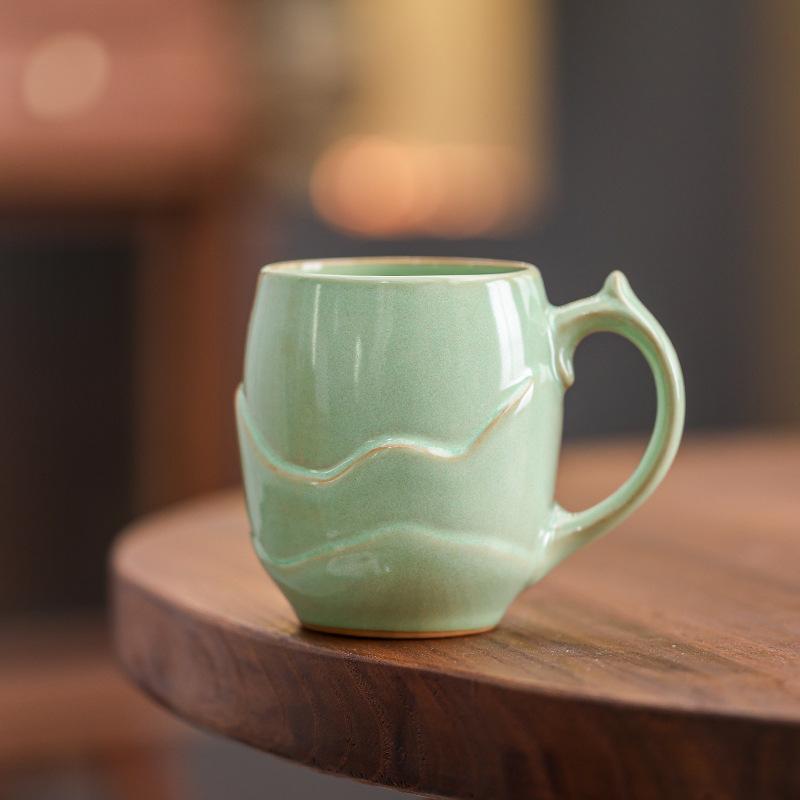 Nordic Ceramic Coffee Cup Latte Latte Flower Afternoon Tea Cup High Value Household Water Cup Mug