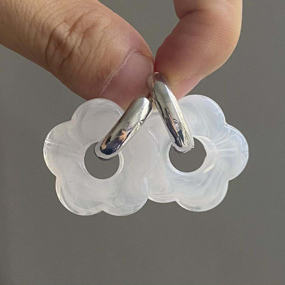 2024 neue Multicolor Transparent Acryl Harz Marmorierung Blume Tropfen Ohrringe für Frauen Gold Farbe Ohr Schnalle Mode Schmuck