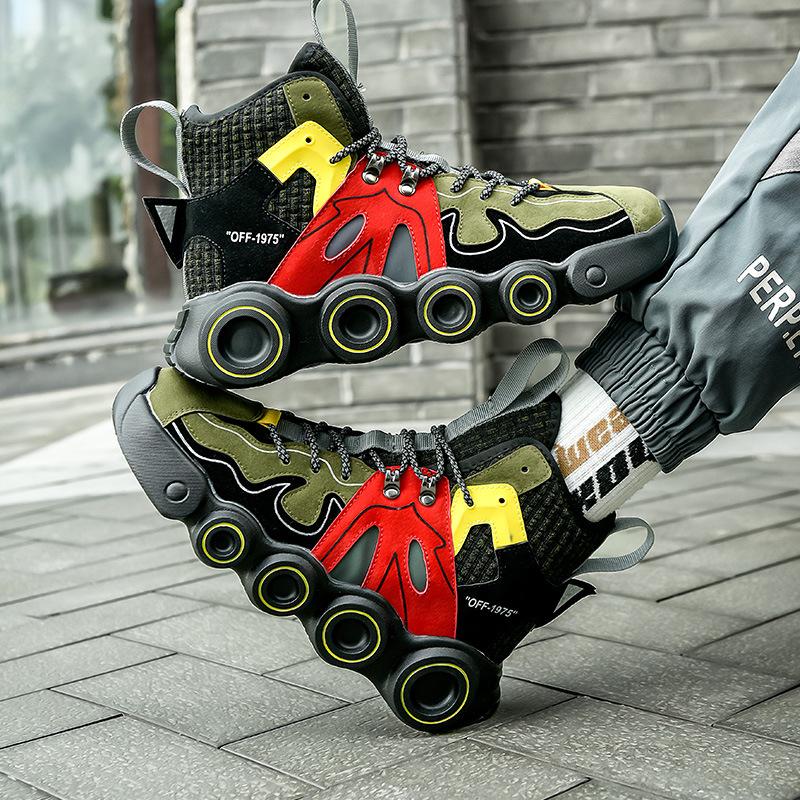 Europe station popular high-top shoes men's spring and autumn platform dad shoes ins trendy shoes foreign trade sports and leisure shoes