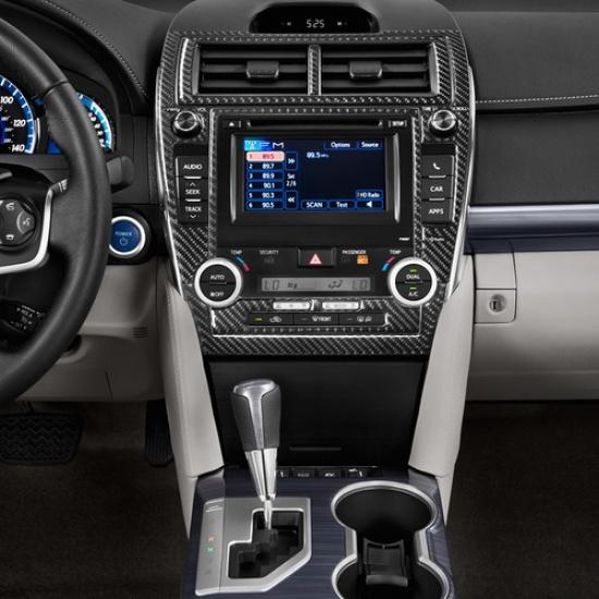 6Pcs Carbon Fiber Interior Central Console Cover Trim For Toyota Camry 2012-2014