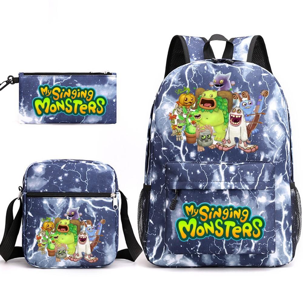Monster Concert My Singing Monsters Three-Piece Schoolbag Backpack Large Capacity Student Schoolbag