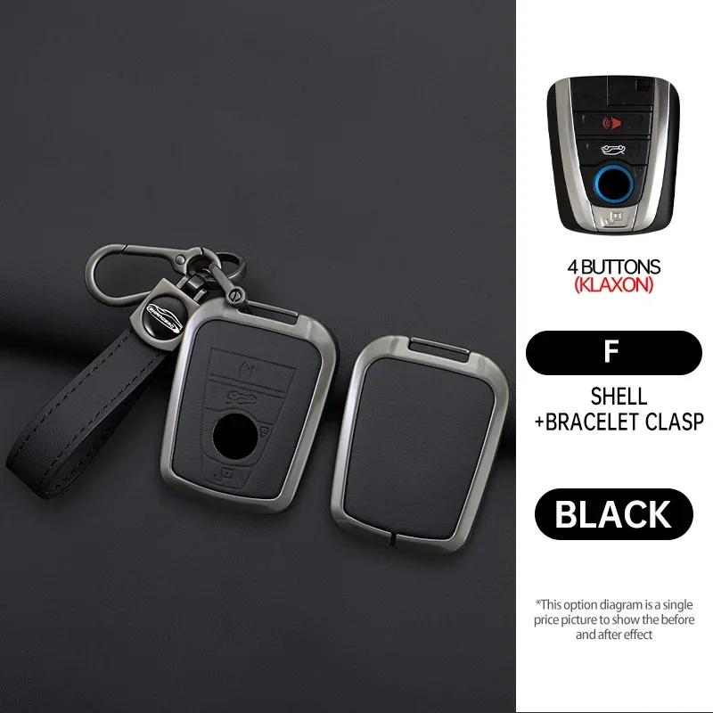 

Zinc Alloy +Leather Car Smart Renmote Key Case Cover For Bmw I3 I8 Series Protection Holder Shell Keychain Interior Accessories