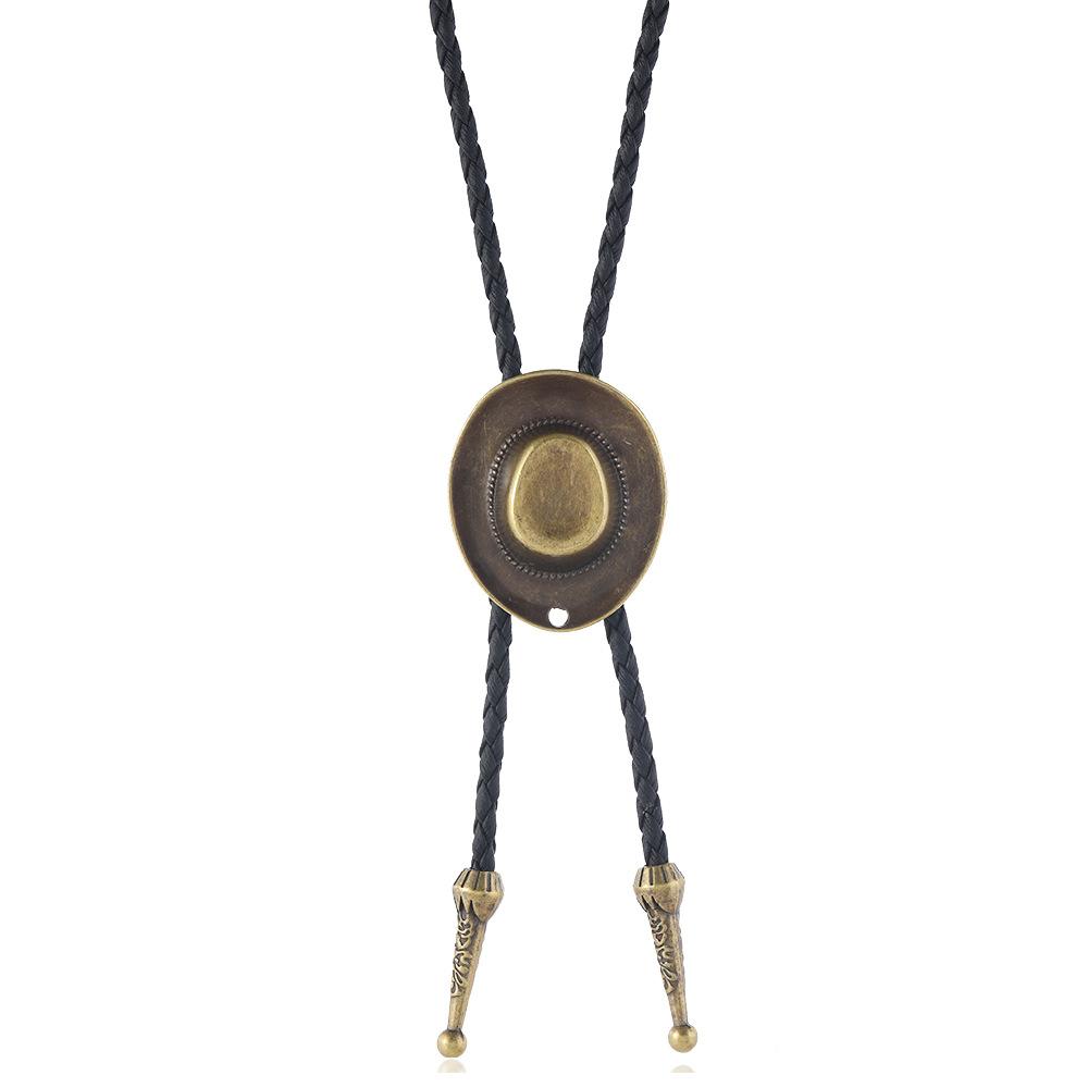 

Винтажная джинсовая шляпа джазовая шляпа перья мужская и женская пара воловья веревка длинный свитер цепочка Пуаро галстук кулон бронзовый