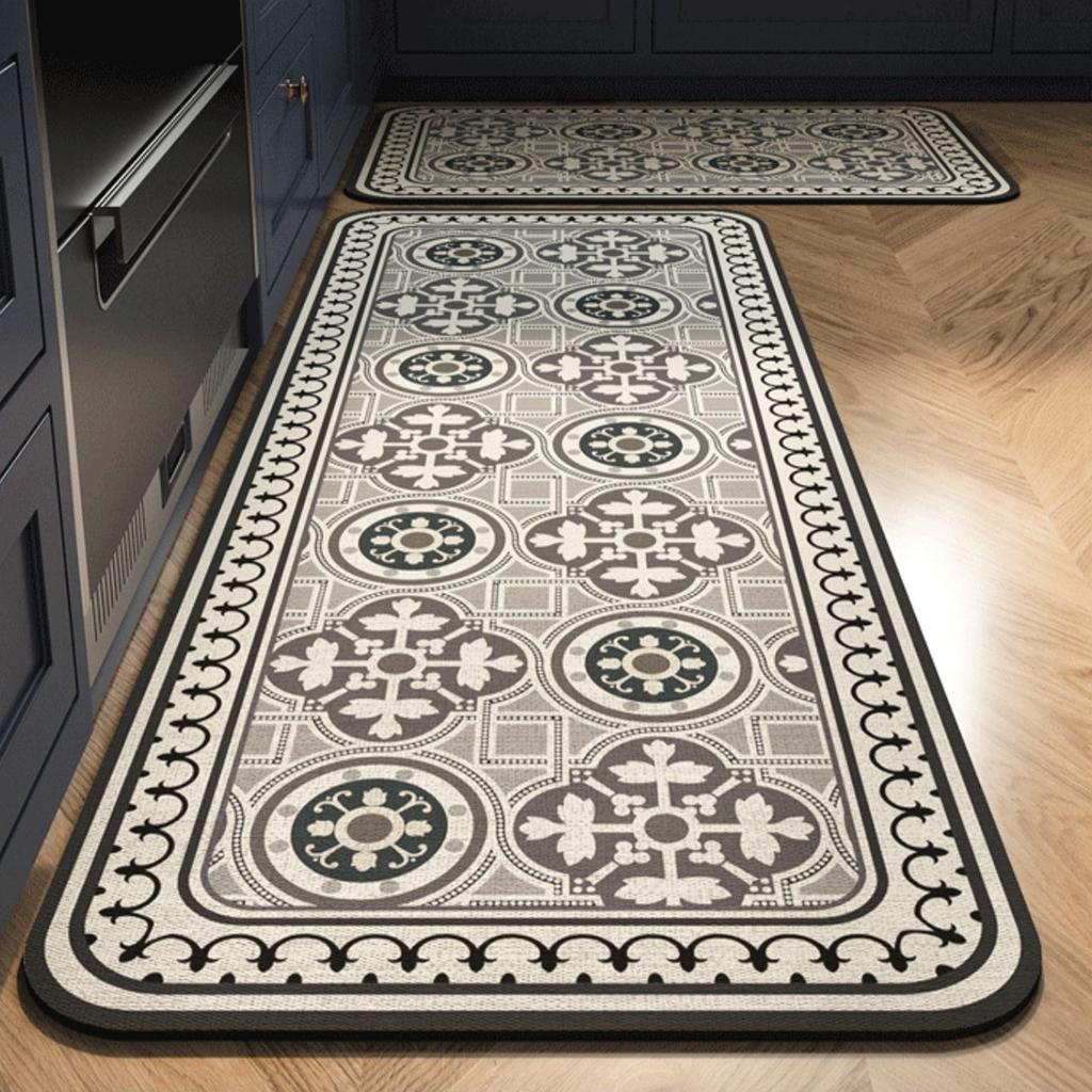 Non-slip Carpet Kitchen Floor Mat Waterproof Oil-proof Long Strip Rug PVC Leather Washable Mats Home Decoration Alfombra Cocina