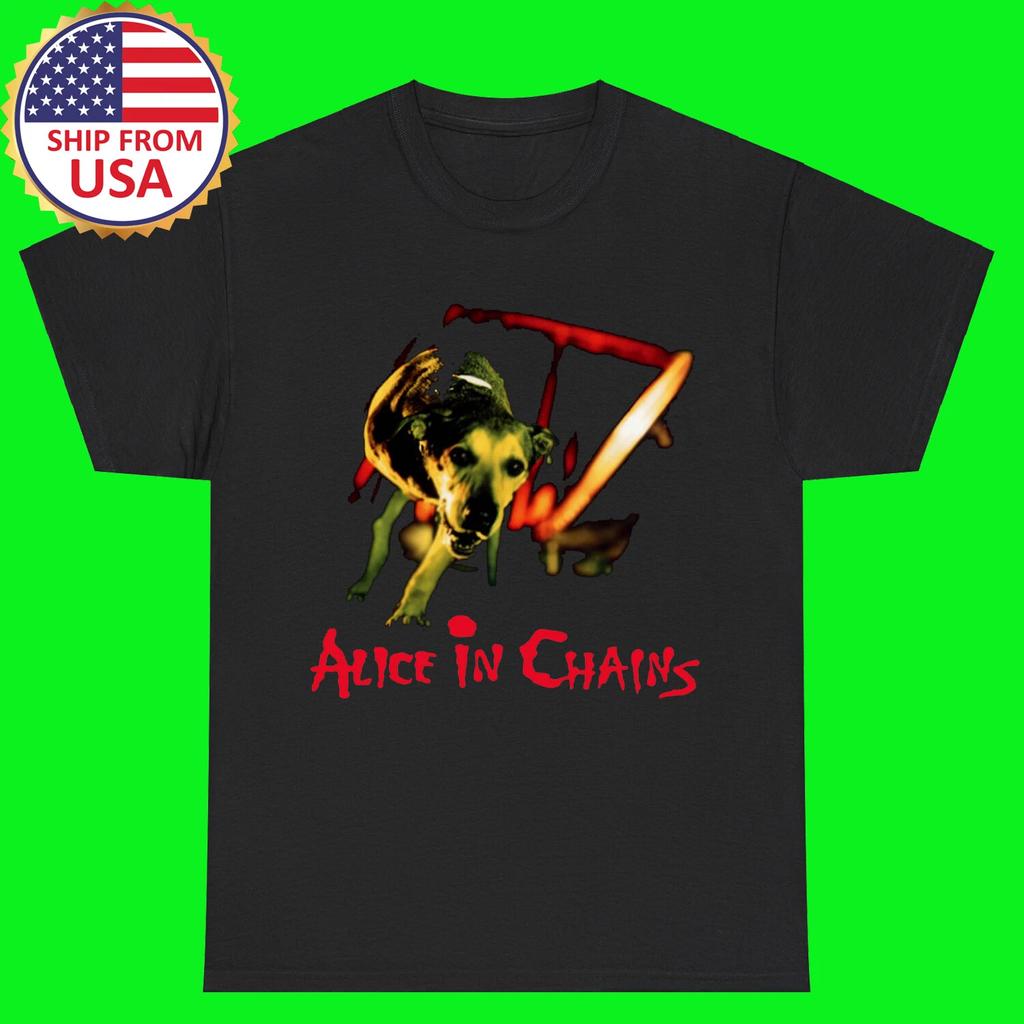 Alice in Chains Cane T-shirt Nera Maglietta Top Unisex