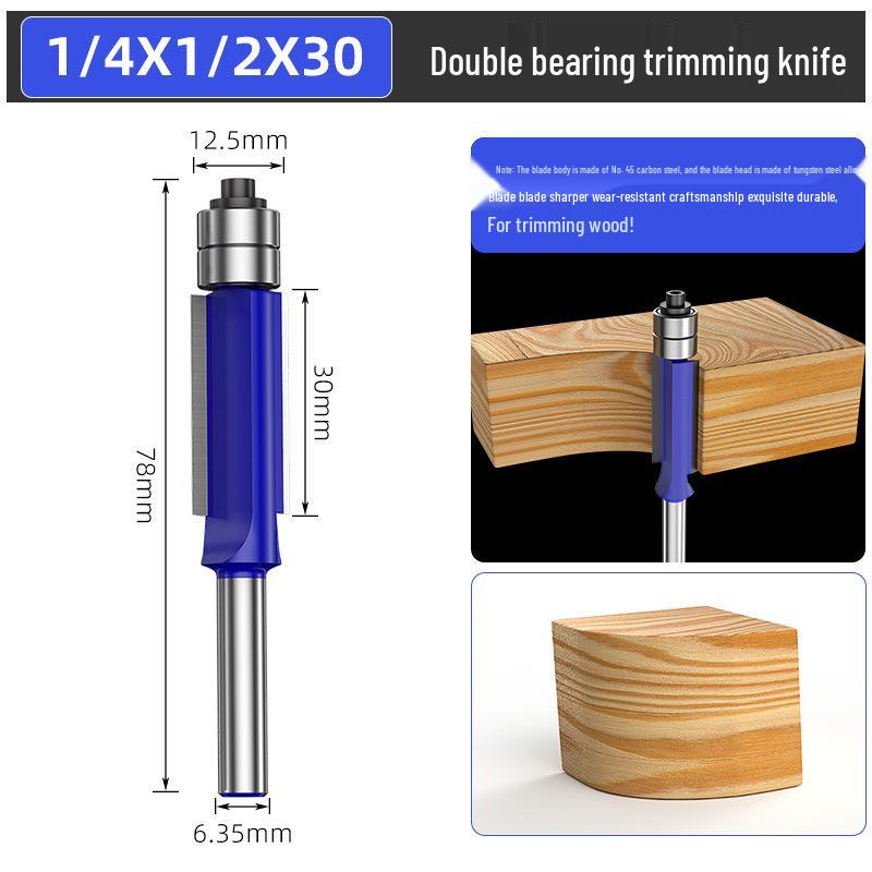 Holzbearbeitungs-Gravier-Trimm-Messer Doppellager-Fräsmaschine mit zweischneidigem Fräser und Plattenkreissäge