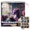 Book Dragon Calendar 2025, Funny Dragon Reading Book Monthly Planner Calendar