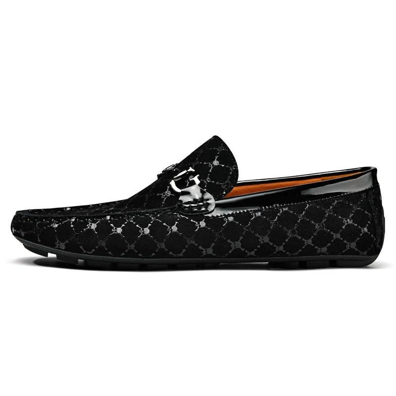 

Top Quality Genuine Leather Loafers Men Designer Skull Moccasin Fashion Big Size Slip On Soft Flats Casual Men Shoes Male Boats 38 чёрный