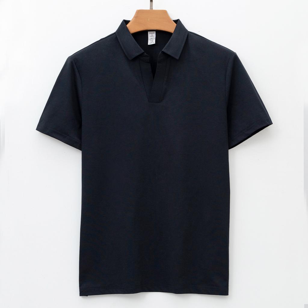 Sports Moisture-wicking Quick-dry Wrinkle-free Seagull-collar Short-sleeve Antibacterial Cool T-shirt Minimalist Lightweight Breathable T-shirt