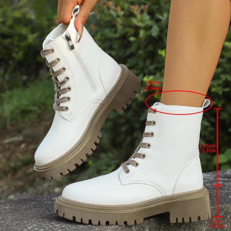 Moda Platforma Damskie Sznurowane Krótkie Botki 2025 Zima Nowe Buty Klasyczne Casualowe Sneakersy Modne Botki do Kostki Sportowe Zapatillas De Mujer