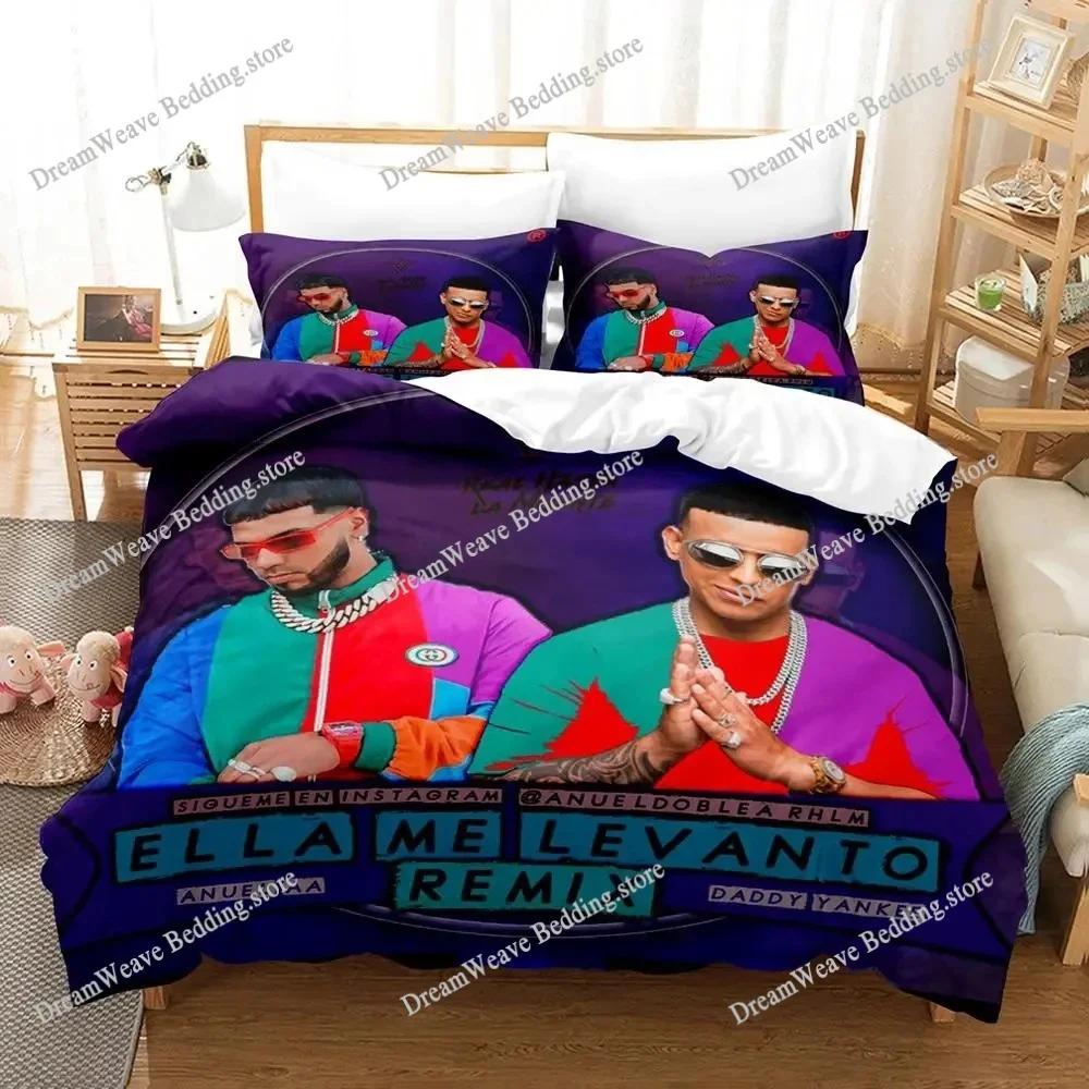 3D-Druck Anuel Aa Real Hasta La Bettwäsche-Set Bettbezug Bettwäsche-Set Steppdeckenbezug Kissenbezug Decke King Queen Größe Jungen Erwachsene963