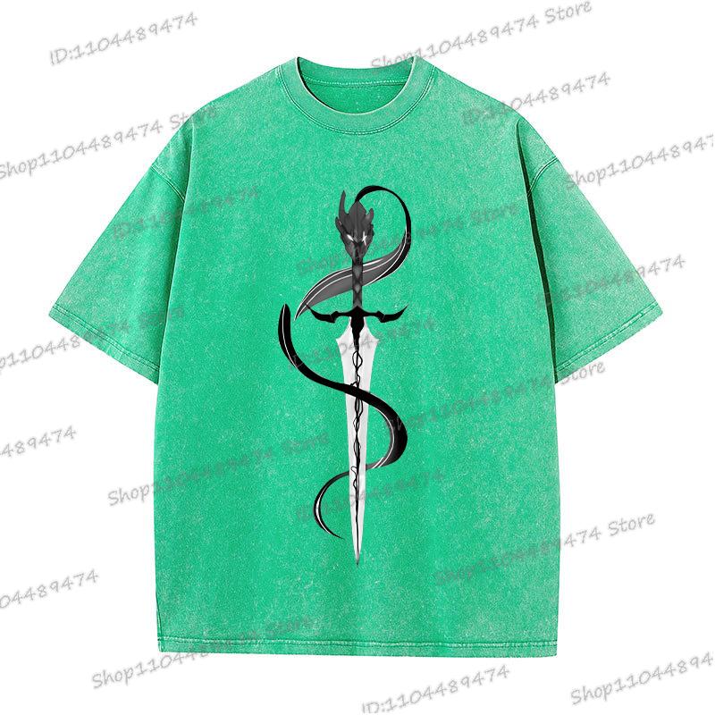 

Solo Leveling Print Graphic T-shirts Men Casual High Street Cotton Oversized T Shirt Solo Leveling Funny Anime Cotton Tops Tees S