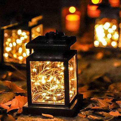 Waterproof Solar Hanging Lantern Luminous Atmosphere Simulated Candle Lanterns Night Lights Hanging Led Wind Lights Outdoor