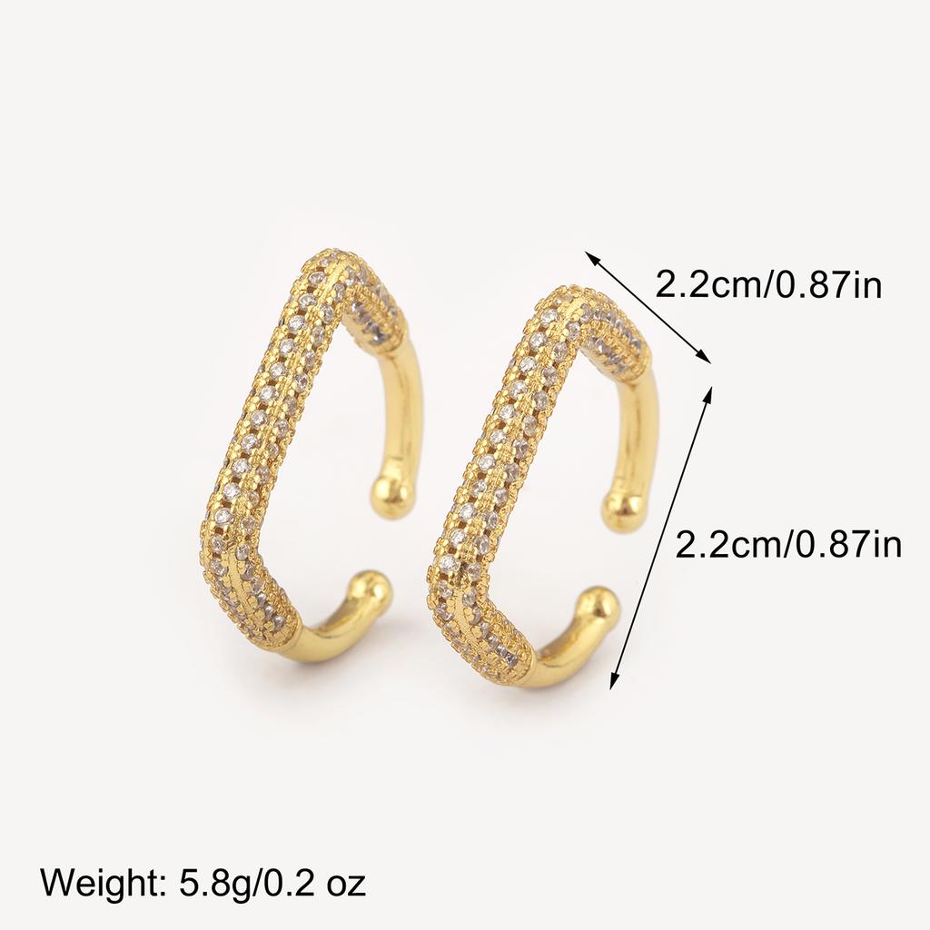 Nidin New Fashion Shiny Crystal Zircon No Piercings Clip Earrings For Women Female Punk Style Ear Cuff Jewelry Birthday Gifts