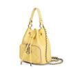 New Disney Synthetic Leather, Textile Mosaic Bucket Bag, One Shoulder Handbag Women's Yellow BMK-72631