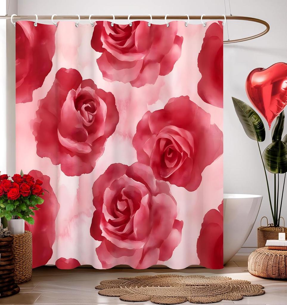 Shower Curtain for Bathroom Decor Curtains Love Heart Bathtub Cortinas de Baño Cute Decorative Unique Design Pretty Women