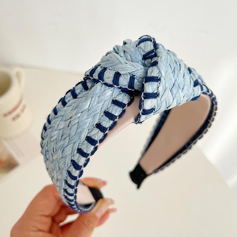 Wide-Brimmed Straw Headband  Bohemian Hair Band Elegant Graceful    Diademas Para El Pelo Mujer Trendy Headband for Women