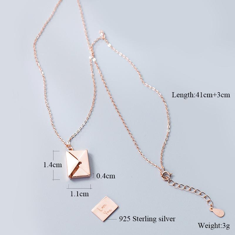 Prívesok z pravého striebra 925, dámsky obálkový prívesok s mileneckým listom Najlepšie darčeky pre priateľku