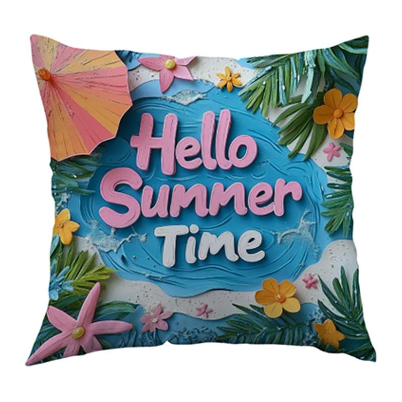 High Definition Printed Letters Pillow Cover Outdoor Vacation Atmosphere Living Room Bedroom Sofa Cushion Lumbar Cushion Cover