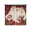 Light Blocking Merry Christmas Santa Claus Print Perforated Curtains Multi Size Living Room Insulation Holiday Decoration Curtain Set Of 2 Made