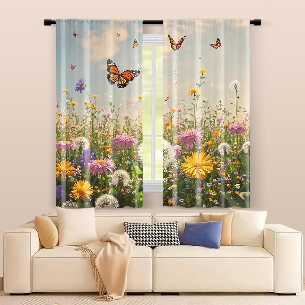 2 pcs, filtering curtains (excluding rods, non-movable, without batteries) Dandelion Design